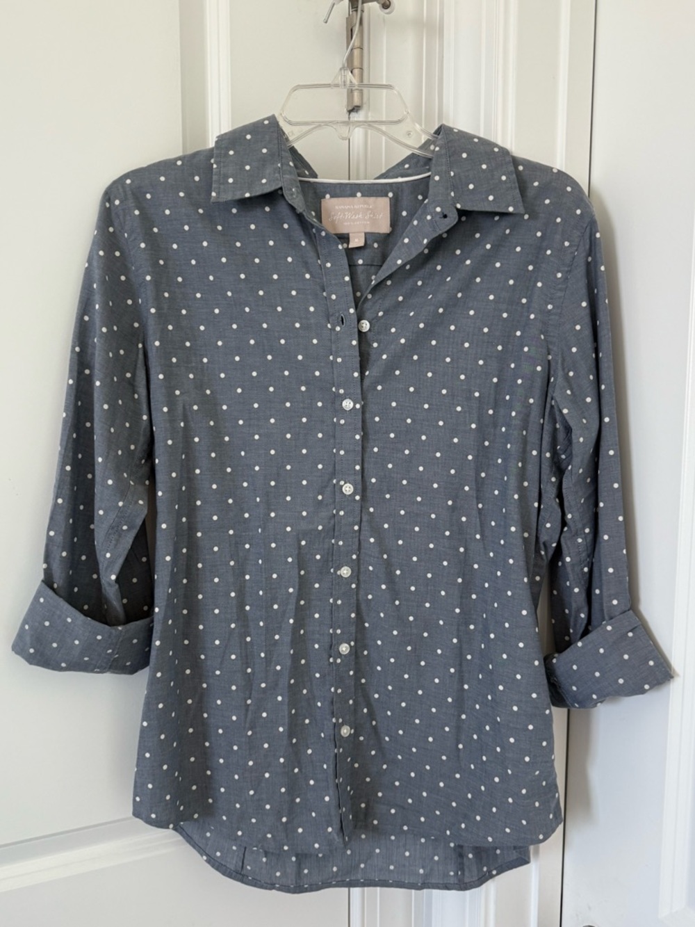 Banana Republic Chambray Polka Dot Women's Shirt